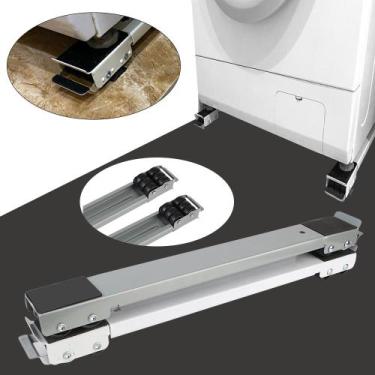 Imagem de Carrinho Base Suporte C/ Rodinhas Ajustável Geladeira Fogão - Base Aju