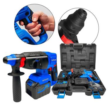 Imagem de Martelete Perfurador Brushless 1150W, SDS Plus, 2 Baterias 3000mAh, Kit Completo com Brocas e Maleta, Ferramenta Ideal para Construção e Reformas