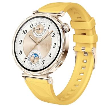 Imagem de DEALELE Pulseiras de substituição compatíveis com Huawei Watch GT5 Pro 42 mm / GT5 41 mm / GT4 41 mm/Garmin Venu 3S / Forerunner 265S / Fossil Gen 6, pulseira de silicone macio de cristal de gelo de