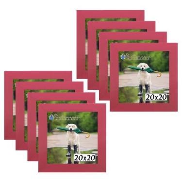 Imagem de Kit 8 Porta Retrado Molduras 20x20 Rosa - Santamaria Molduras