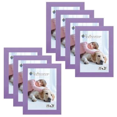 Imagem de Kit 7 Molduras Porta Retrato 15X21 Lilás - Santamaria Molduras
