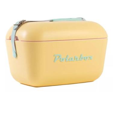 Imagem de Caixa Térmica Retrô Cooler 20 Litros Polarbox  Amarelo Alça Verde