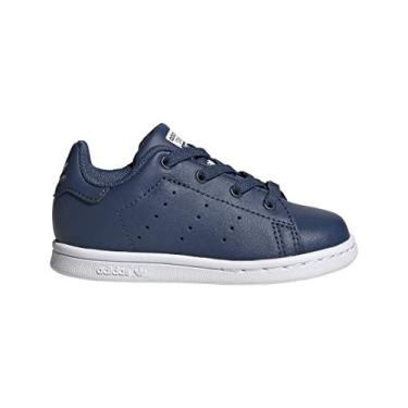 Imagem de adidas Originals Tênis infantil unissex Stan Smith, Marinho noturno/Marinho noturno/Branco, 8.5K