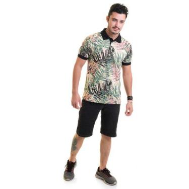 Imagem de Camisa Polo Masculina Piquet Estampada 33607 - Konciny confecções, Ver