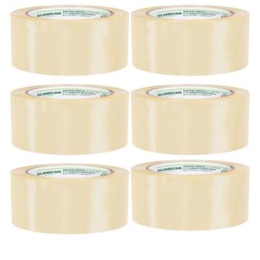 Imagem de Kit 6 Fita Adesiva Larga Transparente Empacotamento 48mmx45m - Sulamer