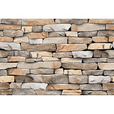 Imagem de Papel De Parede Banheiro Canjinha Pedra Rustica Lavável 12m