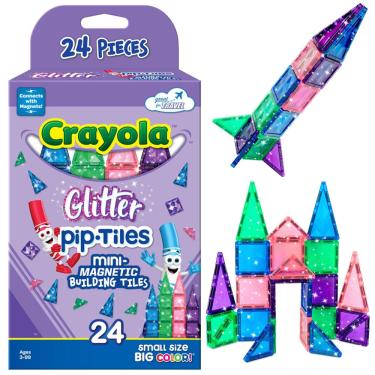 Imagem de Conjunto de construção magnético CreateOn Crayola Mini Pip-tiles 24 unidades
