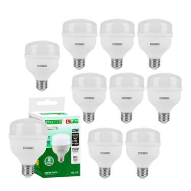 Imagem de Lâmpada Led Taschibra 20w Bivolt 4000k Luz Suave Kit 10