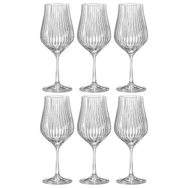 Imagem de Conjunto de Taças para Vinho Bohemia Tulipa Optic em cristal 450ml - 6 Peças