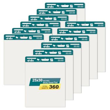 Imagem de ViVin Super Sticky Easel Pad, 25 in x 30 in Large Premium Self Stick Flip Chart Paper，30 Sheets/Pad, 12 Pads/Pack