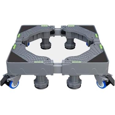 Imagem de Base de máquina de lavar ajustável, rodas reforçadas para refrigerador, congelador, carrinho, comprimento/largura 40-68 cm, base de secadora, ar condicionado, bandejas de chão para refrigerador de
