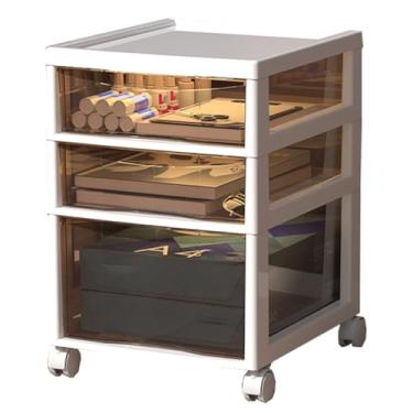 Imagem de Arquivo móvel branco, armário de arquivo rolante com rodas, documentos classificados tamanho carta armário de arquivo vertical, casa, escritório, sala de estar armário de armazenamento de escritório