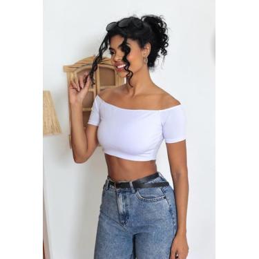 Imagem de Cropped Ciganinha Ombro a Ombro Varias Cores - Moderna & Slim, Branco,
