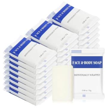 Imagem de Sabonete em barras de tamanho para viagem, embalagem individual, mini sabonetes corporais pequenos para mãos e rosto, artigos de higiene pessoal para hotel, abrigo/sem-teto/lar de idosos/caridade