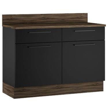 Imagem de Balcão Exclusive 120cm 2 Portas 2 Gavetas para Cozinha Itatiaia Cor Grafite