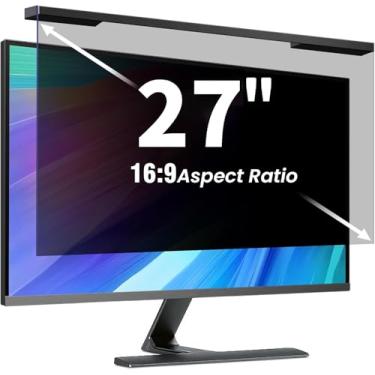 Imagem de ZpTsarinal Filtro de tela de privacidade de computador de 15,6 polegadas para monitor de proporção de 16:9, protetor de privacidade removível para monitor de computador - filtro de luz azul