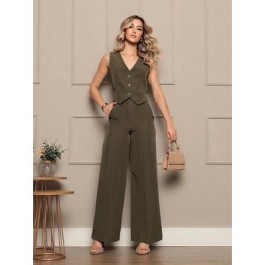 Imagem de Conjunto Colete E Calça Alfaiataria Social Casual P M G GG - NoBrand, 