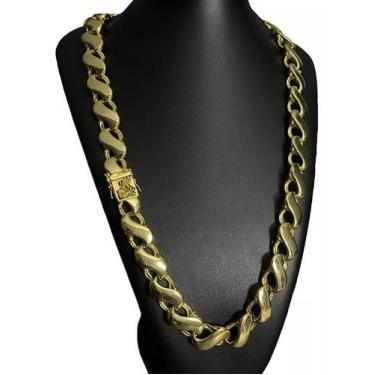 Imagem de Cordão Friso S 16Mm C Fecho Especial São Jorge Banhado Ouro - Tojoia18