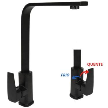 Imagem de Torneira Gourmet Monocomando em L Preta para Cozinha - Moreira importa