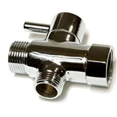 Imagem de Divisor de cabeça de chuveiro, adaptador T de bidê de vaso sanitário, cromado, entrada fêmea G7/20.3 cm, saída macho G1/5.1 cm