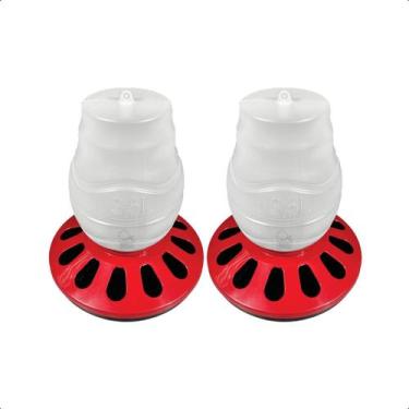 Imagem de Kit 2 Comedouro Frango Aves Alimentador 3,5L Rosca 12 Furos - Agropet
