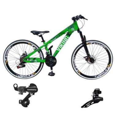 Imagem de Bicicleta Aro 26 Vikingx Aluminio Tuff 25 Mtb 24v Cambio Shimano Diant