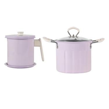 Imagem de IEUDNS Fritar panela de batatas fritas portátil com anti -escala manusear leite mais quente panela de sopa para fritar batatas fritas assando em casa, Roxo