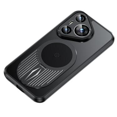 Imagem de LTLMYDAM Capa de dissipação de calor para Huawei Pura 70 Ultra/70 Pro/70 Pro+/70, capa de proteção para câmera, pequena, suporte magnético, fina, preta, 70 Ultra