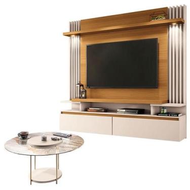 Imagem de Home Suspenso Cosmo Cinamomo Off White e Mesa de Centro Sky Com Tampo 