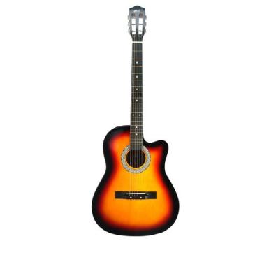 Imagem de Violão 39 eletro acustico cutway, com tensor e corpo de tília, cor sun