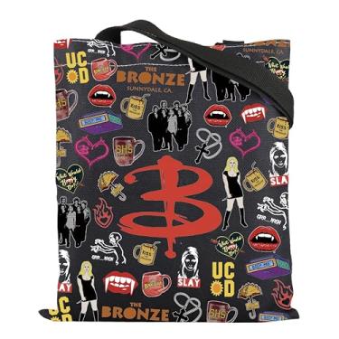 Imagem de ENSIANTH Presente inspirado na BTVS Vampire Slayer Movie Lover Tote Bag Buffy Vampire Fans Gift BTVS Merchandise Vampire Tote Bag, Preto, One Size