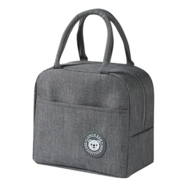 Imagem de Bolsa Sacola Térmica Versátil Portátil Resistente e Elegante com Alça a Prova de Vazamentos Unissex Fitness Academia Trabalho Piquenique Caminhada Praia Acampamento Marmita Lancheira Quente (Cinza)