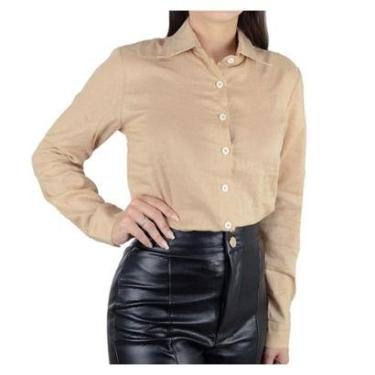 Imagem de Camisa Feminina Autenticada Bege Camel - 7758-Feminino