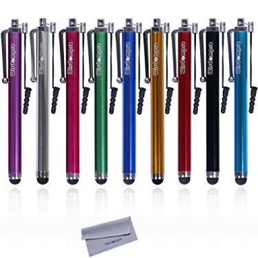 Imagem de Stylus, Wisdompro Pacote com 9 canetas de borracha Stylus Pacote com 4,5 polegadas Colorful Universal Styli com cordão para tela sensível ao toque capacitiva iPhone iPod iPad Samsung Smartphone – Cor cortada, 9-Color Pack