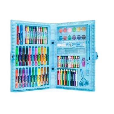 Imagem de Estojo Maleta Pintura 86 Peças Infantil E Canetinhas Giz Ros
