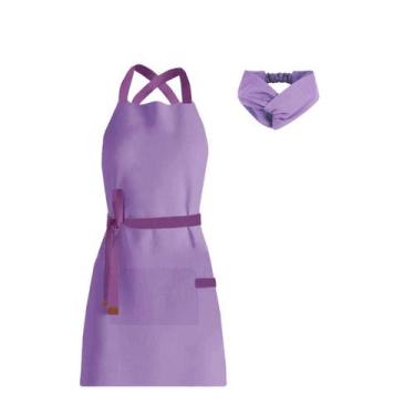 Imagem de Avental e Faixa de Cabelo Lilas Roxo Lavanda Sorveteria Açai - CASACHA