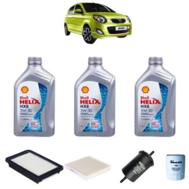 Imagem de Kit revisao troca de oleo kia picanto 1.0 2011 a 2017 - SHELL