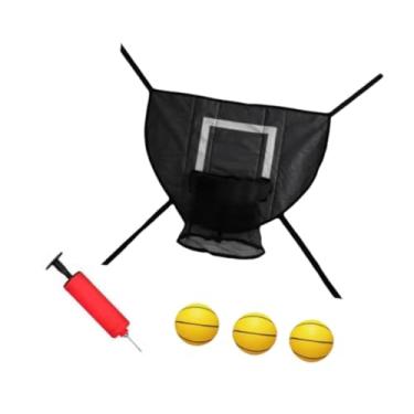 Imagem de simhoa Conjunto de cesta de basquete com trampolim, gol para treinamento, fácil montagem, Bola Amarela