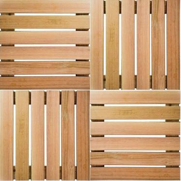 Imagem de Conjunto Piso Madeira Pinus Para Restaurante 4 Uni 50X50 Vazado