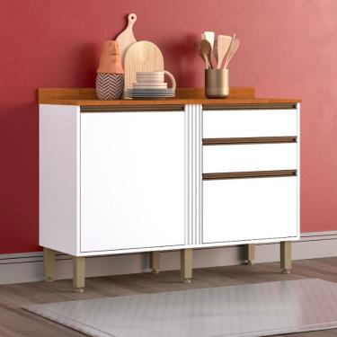 Imagem de Balcão Pérola Em Mdp Com 2 Portas Sallêto Branco