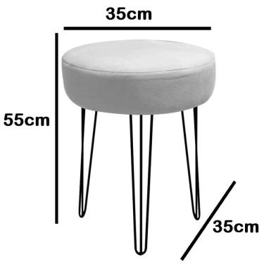 Imagem de Kit 10 Banqueta Alta Julya 55cm Ferro Prata Suede Azul Turquesa