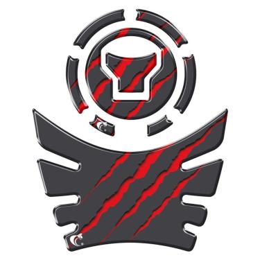 Imagem de Kit Adesivo Protetor Tanque E Bocal Moto Honda Acima 2018 Garras Vermelho