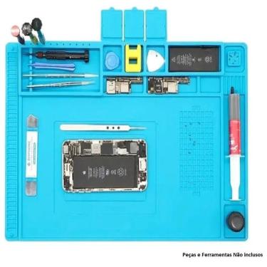 Imagem de Manta Antiestática Magnética Silicone Bancada Manutenção Estação De Trabalho Grande 45 X 30 Cm