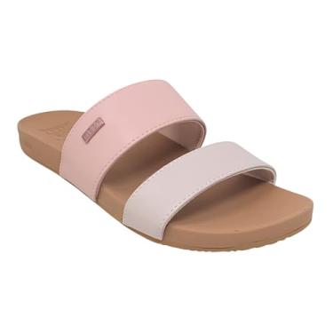Imagem de Reef Sandália feminina Cushion Vista Fashion, alça de couro vegano, palmilha macia, Duo rosa, 38
