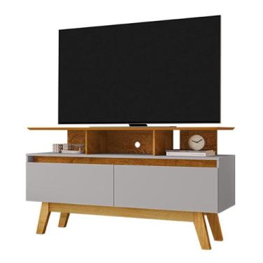 Imagem de Rack Sala Rubi 1.2 para TV até 50 2 Portas Pé Madeira Maciça - Móveis 