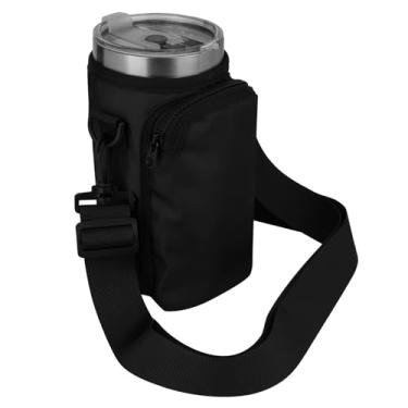 Imagem de Xxerciz Bolsa Para Garrafa De Água Yeti Rambler, 30 Oz, Com Alça Ajustável, Copo, Acessórios Viagem E Acampamento (Preto)
