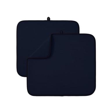 Imagem de Lifaith Tapete De Secagem Microfibra Para Escorredor Pratos Cozinha, Absorvente Lavar Louça, Copos, E Xícaras, 40 Cm X 45 Cm, Pacote Com 2 (Preto)