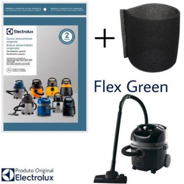 Imagem de Kit 3 Sacos Aspirador de Pó Electrolux Original + Filtro - FLEX Green 
