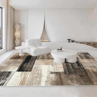 Imagem de Tapete geométrico moderno para sala de estar, decoração de área grande, tapete de cabeceira de pelúcia (3,2 x 6,5 pés (100 x 200 cm) / JH013-Flannel-4)