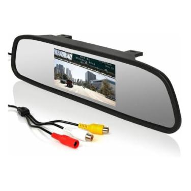 Imagem de Espelho Retrovisor Automotivo com Monitor LCD 4,3 Polegadas, Tela Colorida